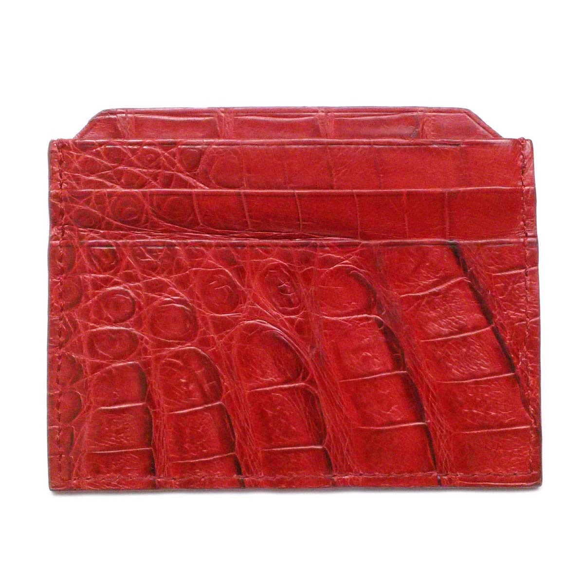 【美品】MCM カードケース 赤 レッド クロコダイルアリゲーター 箱 保存袋 スペシャルケアカード ap8356【一撃即決】_画像4