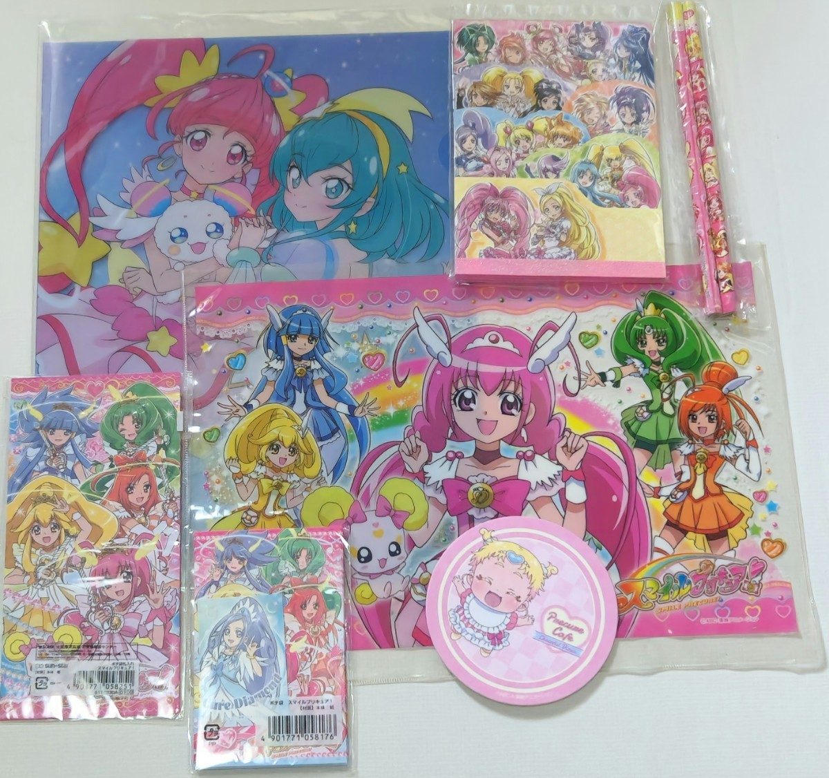 歴代プリキュアオールスターズ☆クリアファイル&ポチ袋&コースター&鉛筆&メモ帳&シールスペシャルセットまとめて☆スマイルプリキュア_画像1