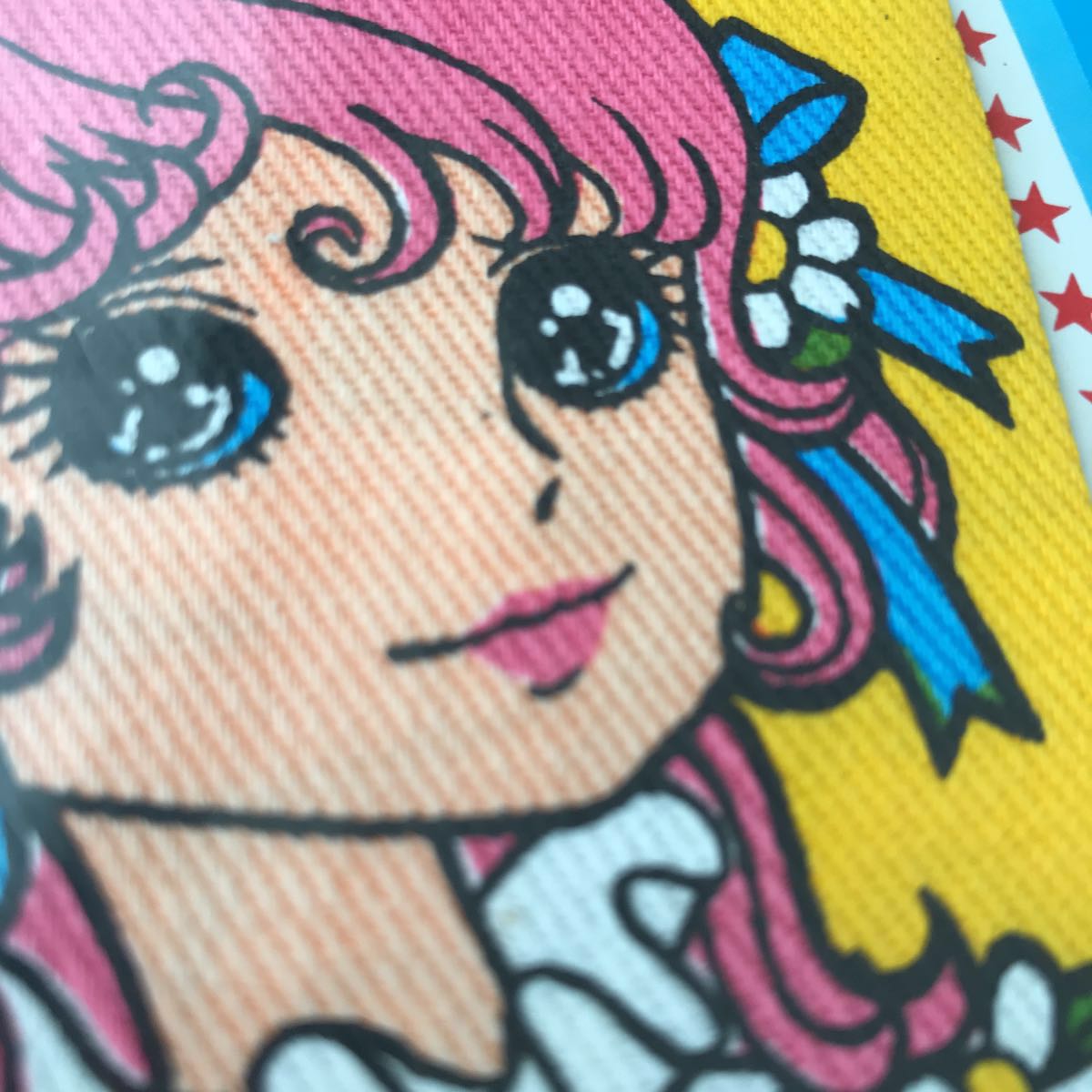 2枚セット ひざあて 少女漫画 昭和レトロ アップリケ デットストック 70's アニメ 女の子 ハンドメイド リメイク コレクター ノスタルジー