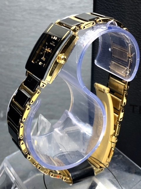 新品 TECHNOS テクノス 女性 ゴールド ブラック クオーツ 腕時計 3気圧防水 セラミック 正規品 レディース アナログ腕時計 プレゼント  た行