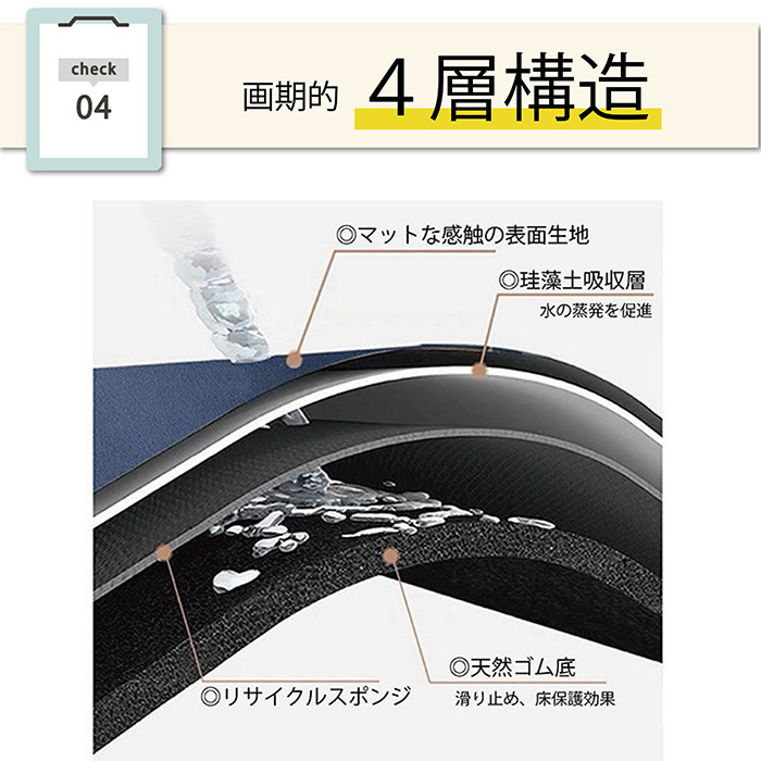 珪藻土 蛇口マット ソフト 大理石柄ブラック 水栓マット 柔らか おしゃれ ノンアスベスト 割れない 洗面所マット 洗面台 水切り S-Z-017_画像6