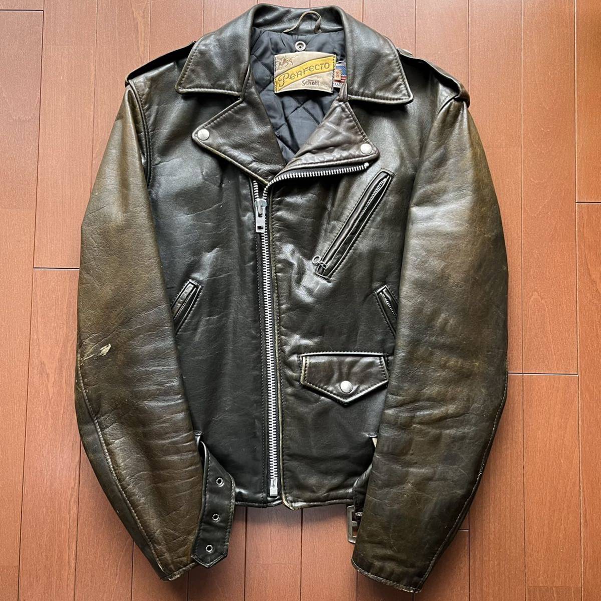70s Schott 牛タグ 後期 ブラウン 茶芯 ヴィンテージ ライダース 70s Schott 牛タグ 後期 ブラウン 茶芯 ヴィンテージ ライダース