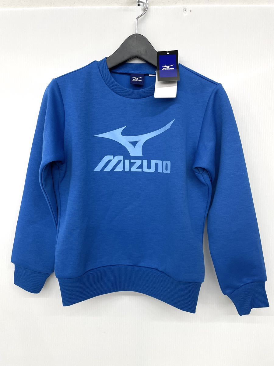 新品■MIZUNO ミズノ キッズ トレーナー 140 青 ブルー ロゴデザイン_画像2