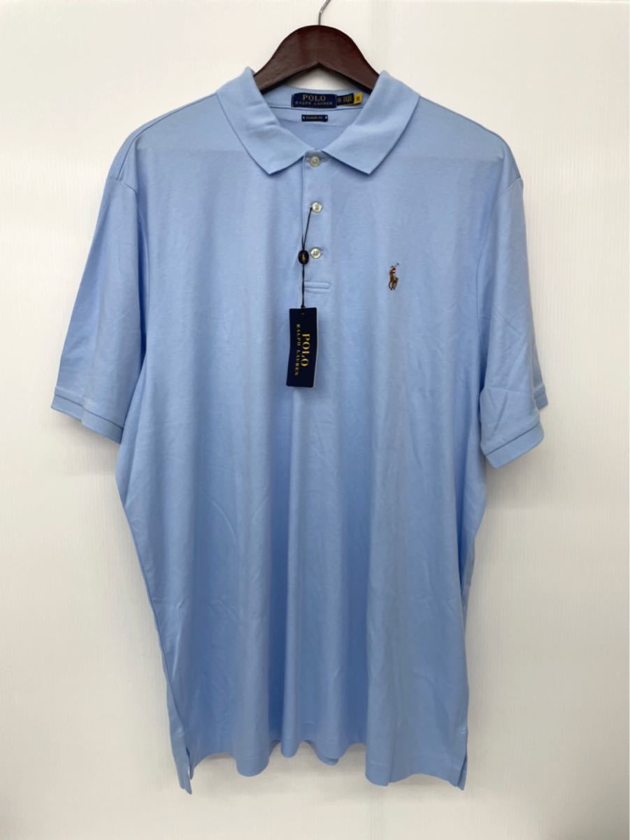 新品■POLO ラルフローレン メンズ 半袖シャツ L ブルー 襟付き ポロシャツ クラシックフィット 大きいサイズ_画像2