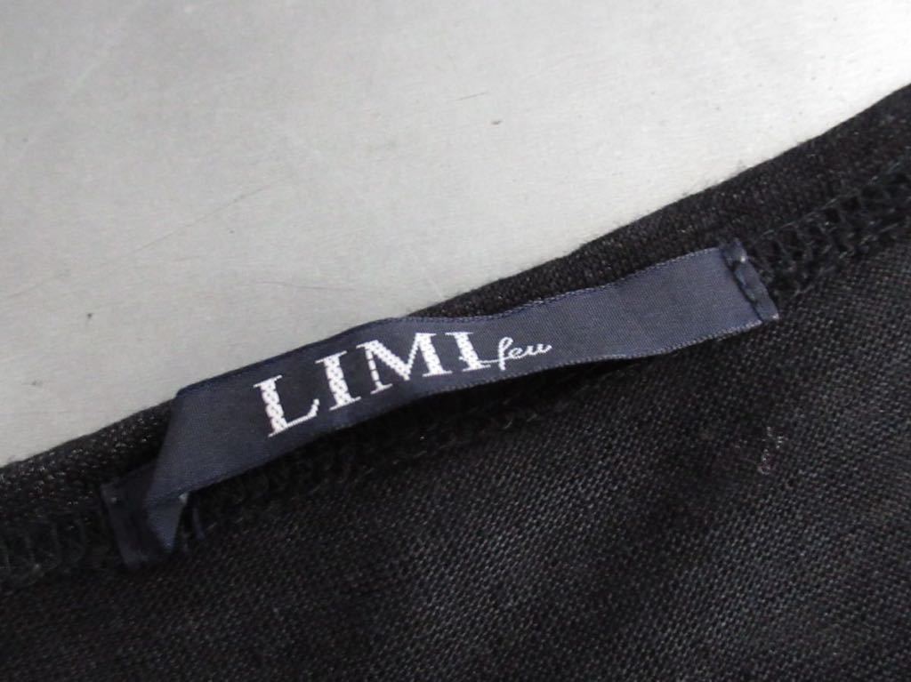 LIMI feu デザイン ノースリーブ ニットセーター Tシャツ トップス Mサイズ チュニック リネン コクーン ブラック リミフゥ モード 黒 麻_画像9