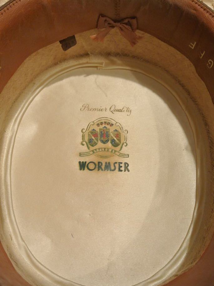 Vintage wormser boater hatヴィンテージステットソンボーターハット