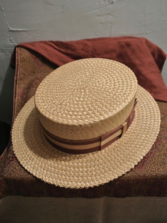 Vintage wormser boater hatヴィンテージステットソンボーターハット