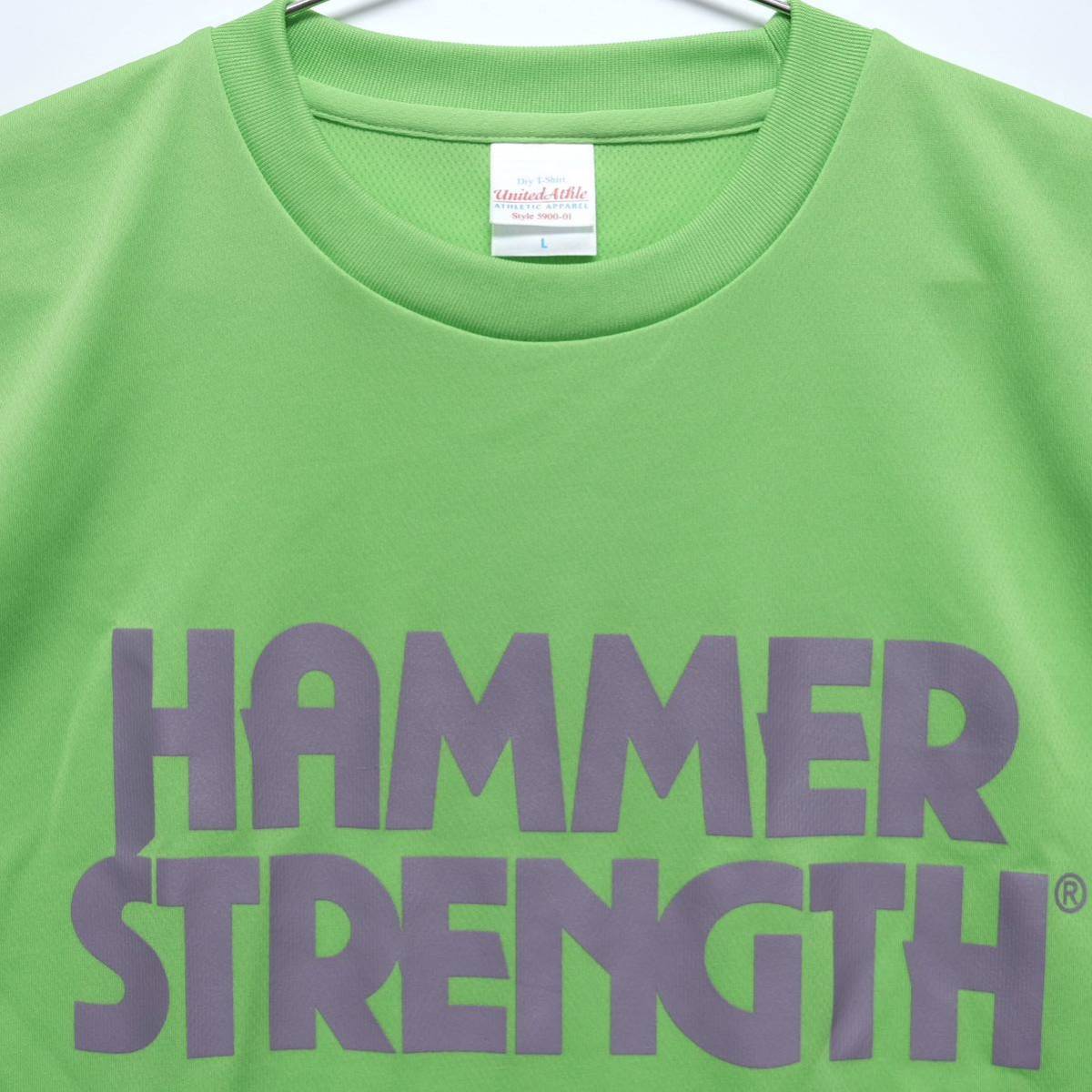 【送料無料】HAMMER STRENGTH(ハンマーストレングス)/半袖ドライTシャツ/ウェイトリフティング/トレーニング/グリーン/Lサイズ_画像2