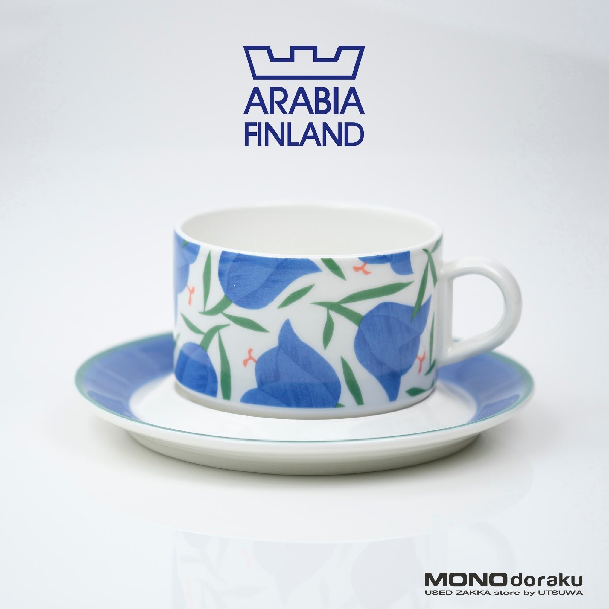 Arabia/アラビア　Ballade/バラディ　Heikki Orvola/ヘイッキ・オルヴォラ　ティーカップ＆ソーサー　(4)