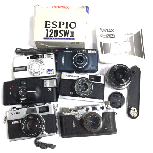 PENTAX ESPIO 120SWII Canon Canonet QL19 G-III OLYMPUS TRIP 35 含む フィルムカメラ レンズ まとめセットの画像1