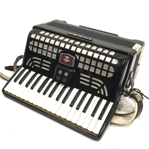 1円 トンボ アコーディオン No.52 34鍵 48ベース 現状品 ハードケース付 ブラック系 蛇腹楽器 鍵盤楽器 リード楽器の画像1