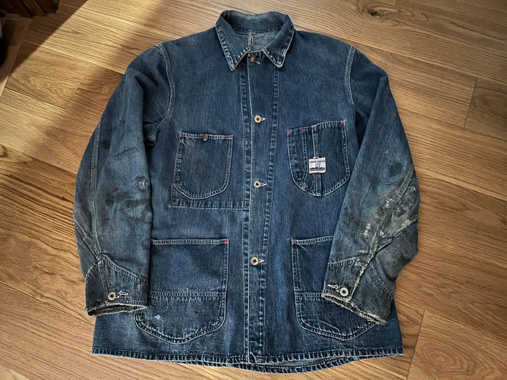 500円☆40's パワーハウス 大戦 デニム カバーオール WPA 50s 500円☆40's パワーハウス 大戦 デニム カバーオール WPA 50s