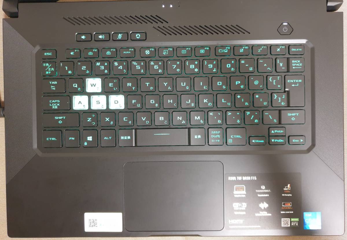ASUS TUF Dash F15 FX516PM Core i5 11300H DDR4 16GB メモリ RTX3060