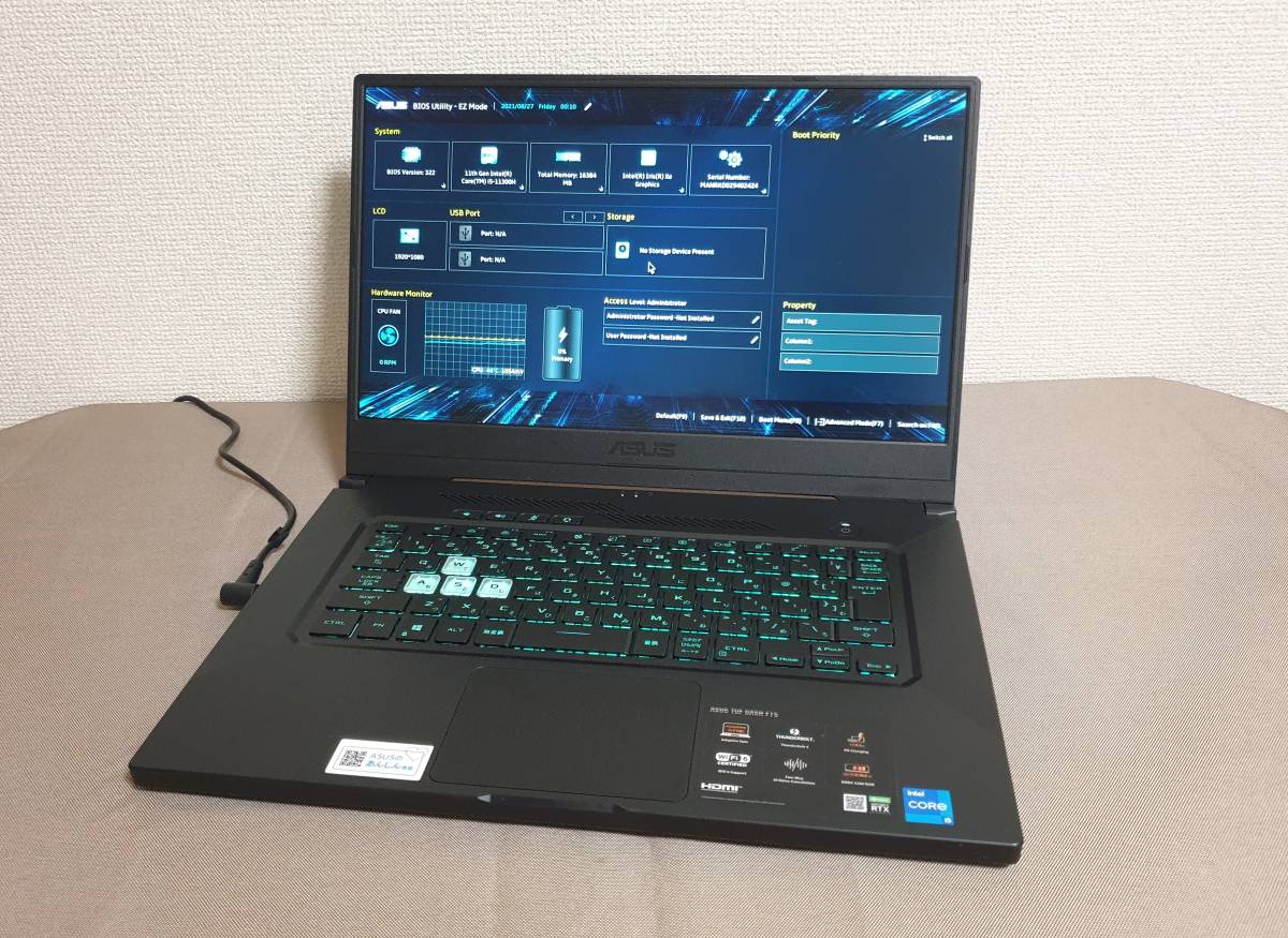 ASUS TUF Dash F15 FX516PM Core i5 11300H DDR4 16GB メモリ RTX3060