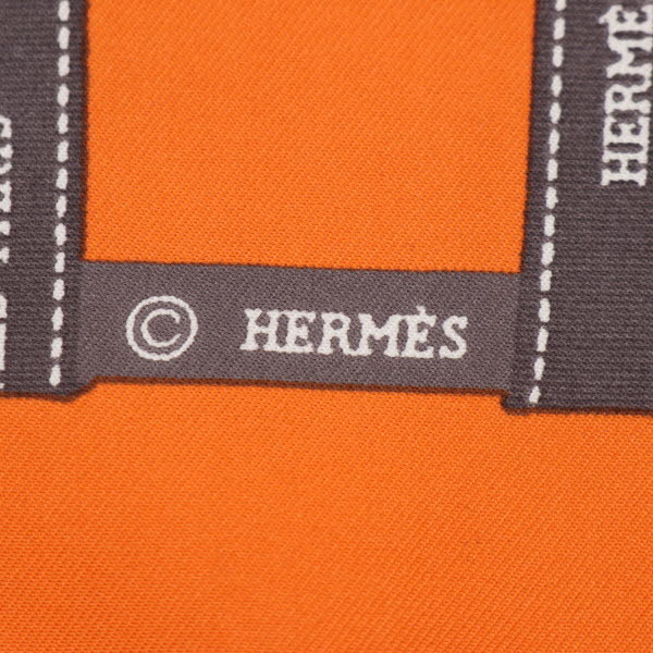 美品】HERMES/エルメス カレ90 ボルデュック スカーフ リボン柄 シルク
