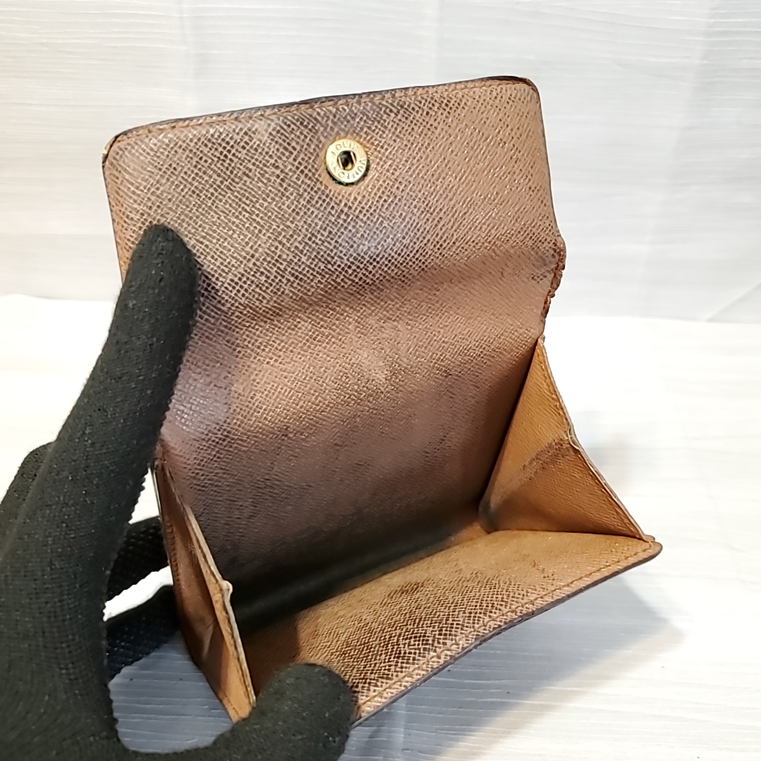 1565 即決 LOUISVUITTON ルイヴィトン ポルトモネ ビエ カルトクレディ モノグラム 三つ折り 財布 コンパクト ウォレット Wホック_画像7