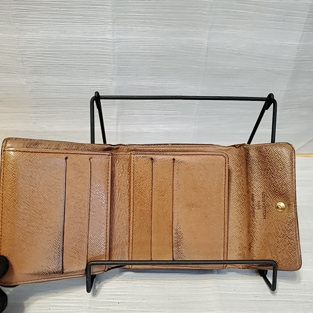 1565 即決 LOUISVUITTON ルイヴィトン ポルトモネ ビエ カルトクレディ モノグラム 三つ折り 財布 コンパクト ウォレット Wホック_画像8