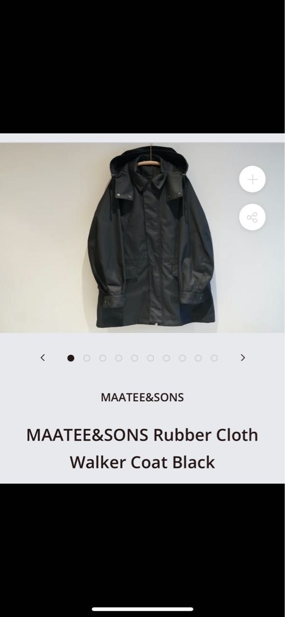 MAATEE&SONS Rubber ClothWalker Coat Black サイズ3 新品未使用