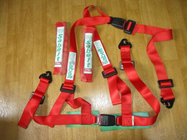 sa belt *TRW Vintage 4 point type * seat belt racing Harness pad attaching beautiful used 