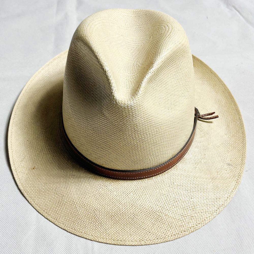 別注! 60's RESISTOL 58.5CM ランチャー パナマ ハット RANCHER PANAMA HAT レジストル ウエスタン カンカン帽 STRAW ストロー VINTAGE 着_画像2