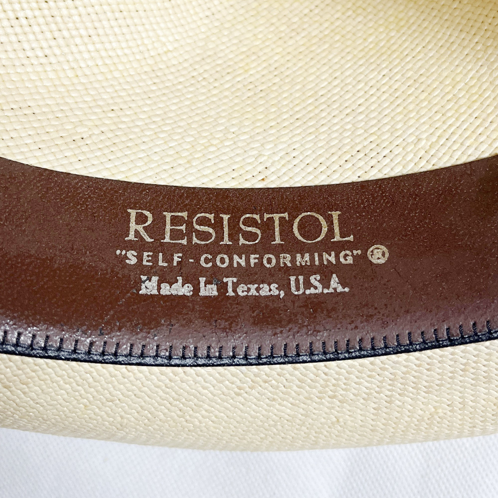 別注! 60's RESISTOL 58.5CM ランチャー パナマ ハット RANCHER PANAMA HAT レジストル ウエスタン カンカン帽 STRAW ストロー VINTAGE 着_画像9