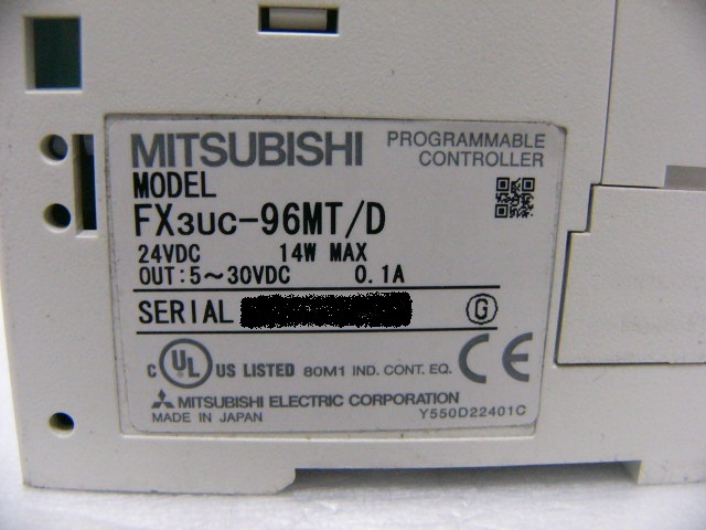 ★動作保証★ 三菱 PLC FX3UC-96MT/D CPU装置 電源ケーブル付属_画像3