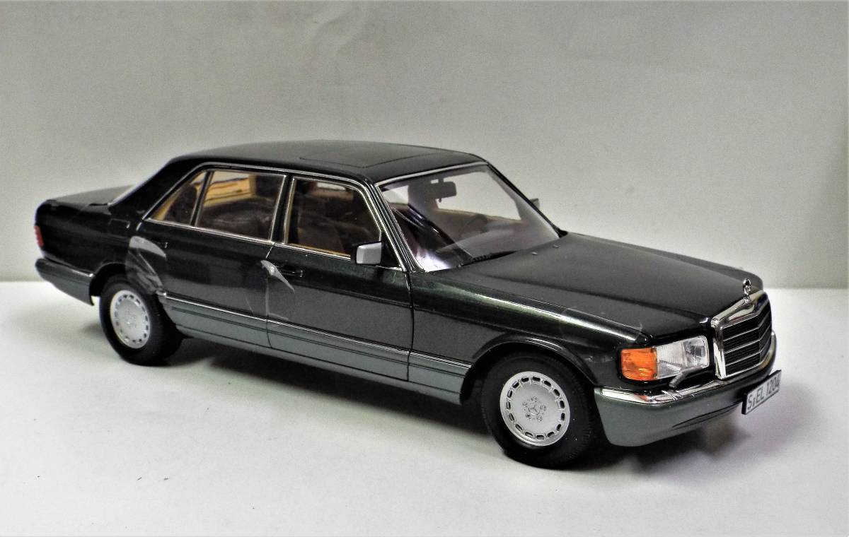 MB special order goods [ Norev ]1/18 Mercedes Benz 560 SEL (W126) 1985~1991 year green metallic lik two-tone die-cast made. minicar parallel imported goods 