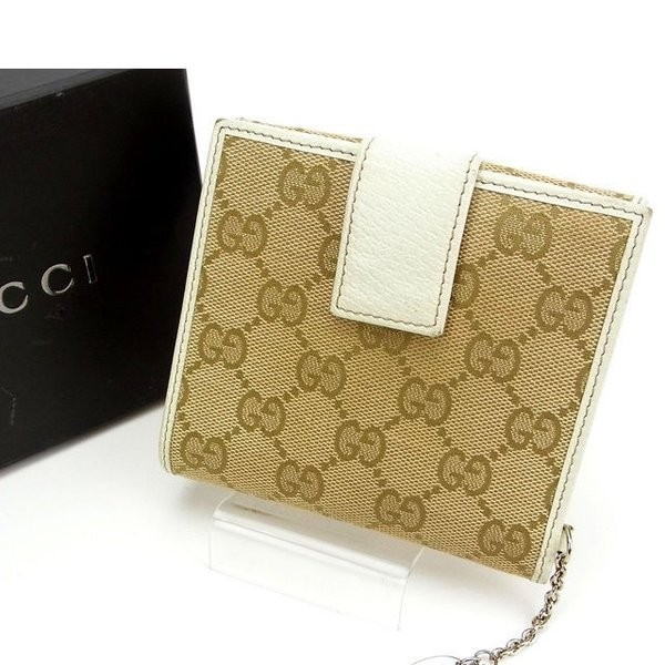 最終値下げ Wホック財布 グッチ レディース 中古 ベージュ GG
