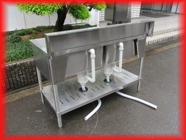 シンク 業務用 2槽シンク 流し台 ステンレス 1200×600 保健所の シンク 業務用 2槽シンク 流し台 ステンレス 1200×600 保健所の