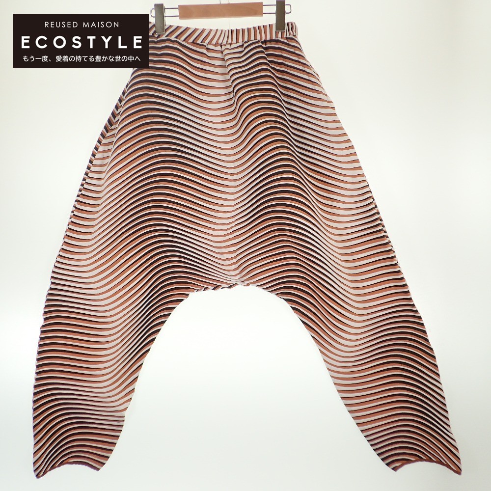 ISSEY MIYAKE イッセイミヤケ IM81FF010 3Dスチーム ボーダー サルエル