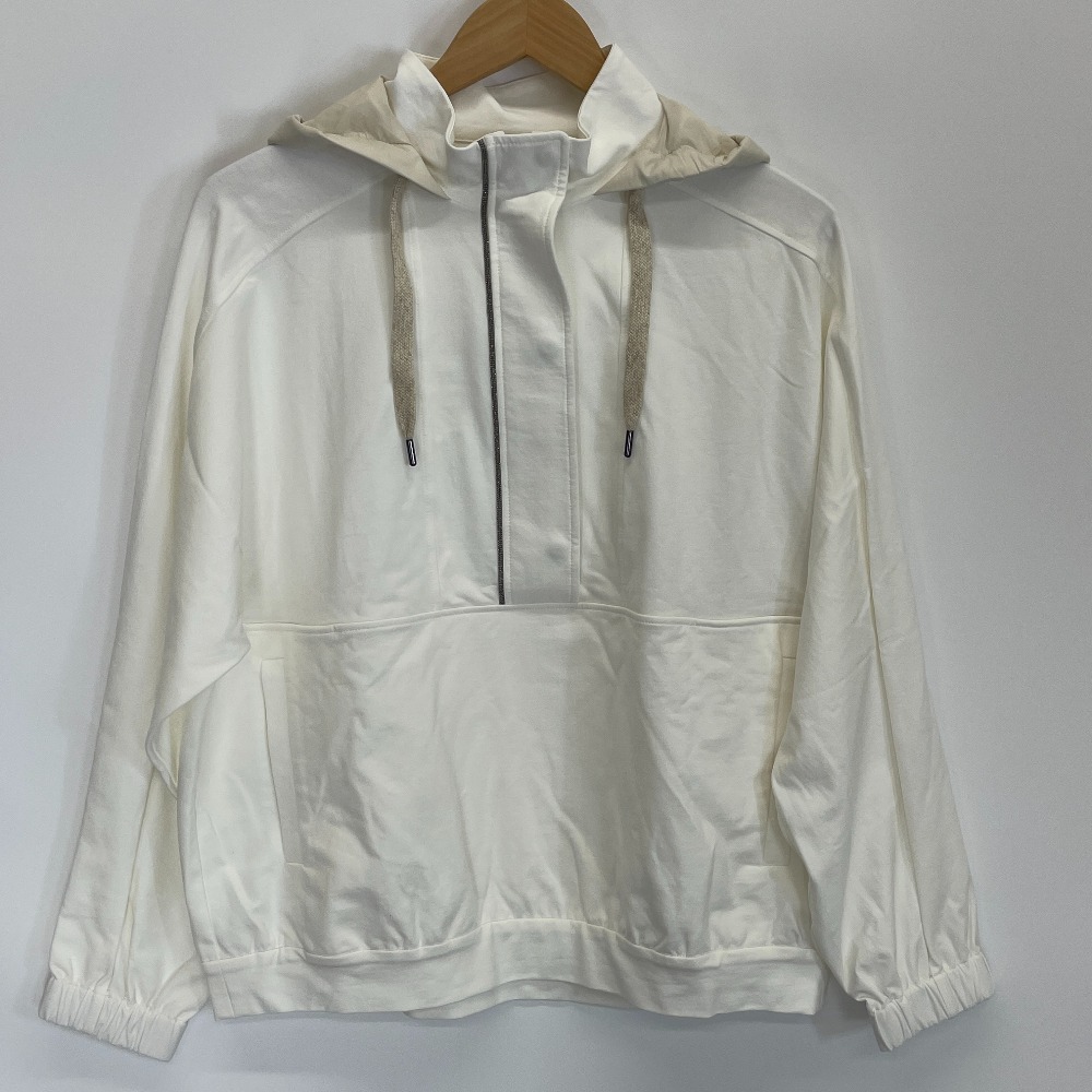 Brunello Cucinelli ブルネロクチネリ ホワイト ラメ ハーフジップ