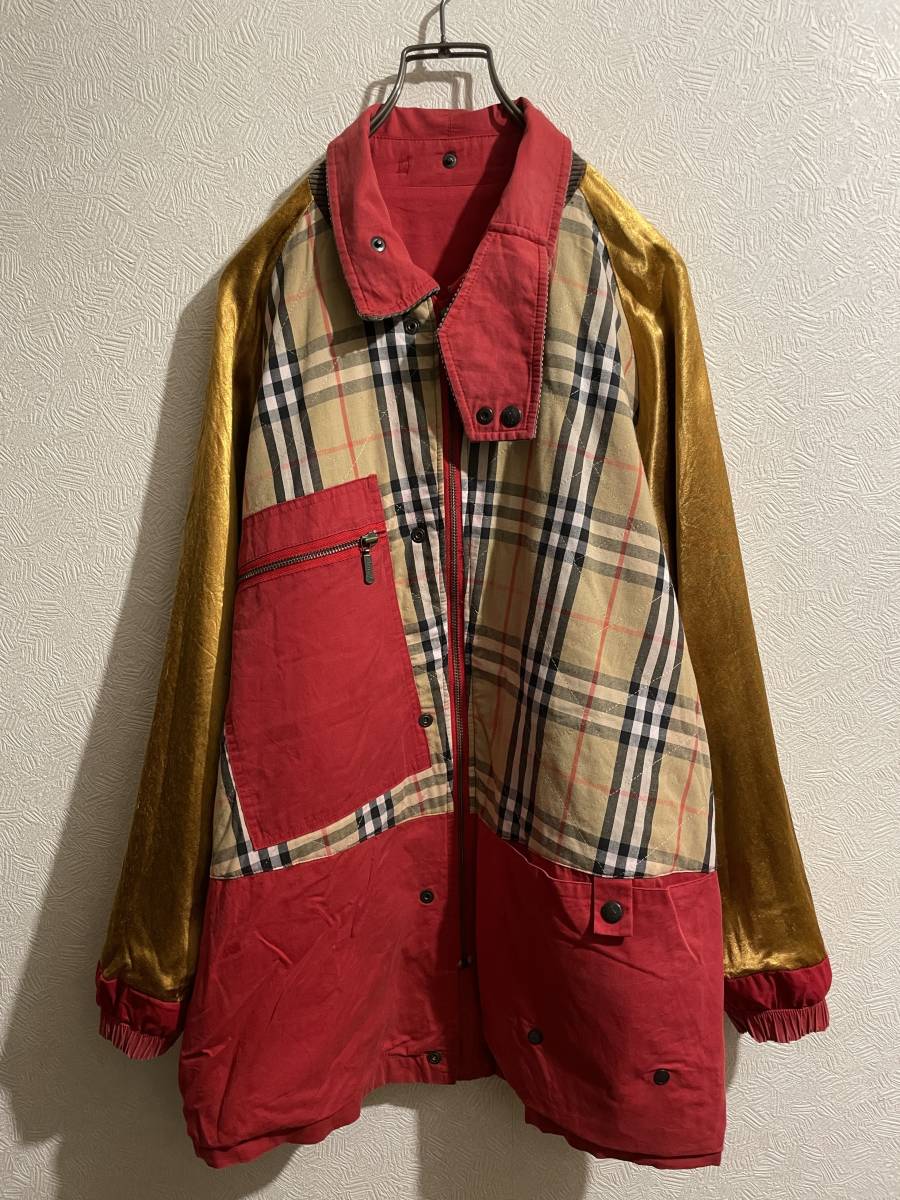 ◯ イングランド製 Vintage BURBERRY ノバチェック マウンテンパーカー / バーバリー ジャケット フード 赤 L Ladies Mens #Sirchive