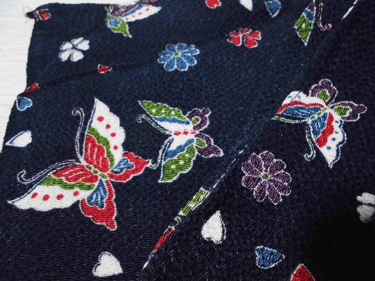  dark blue . Sakura . butterfly pattern. ... furoshiki |.....| unused 