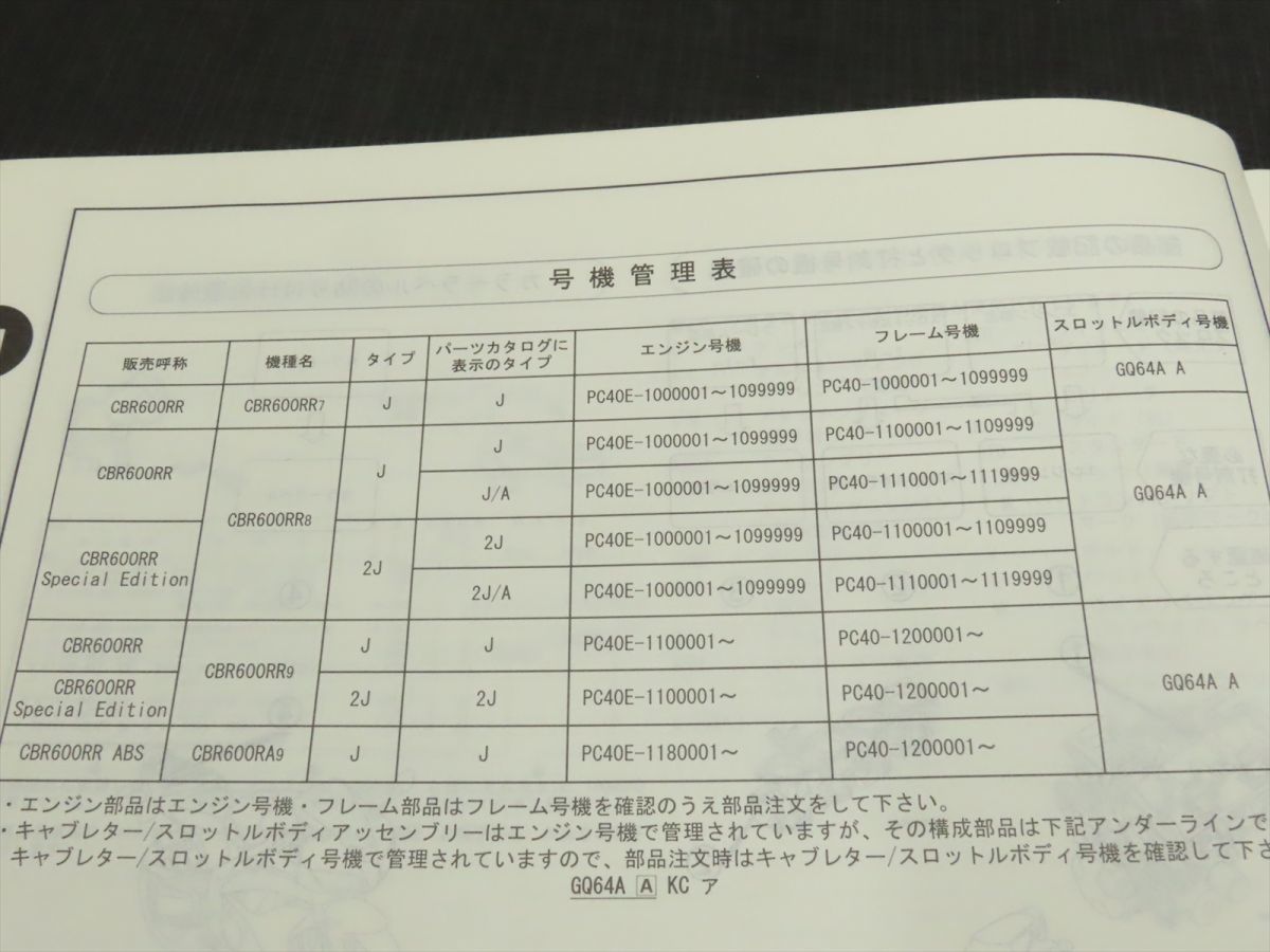 ◆送料無料◆HONDA/ホンダ パーツリスト パーツカタログ CBR600RR PC40【030】HDPL-D-068_画像4