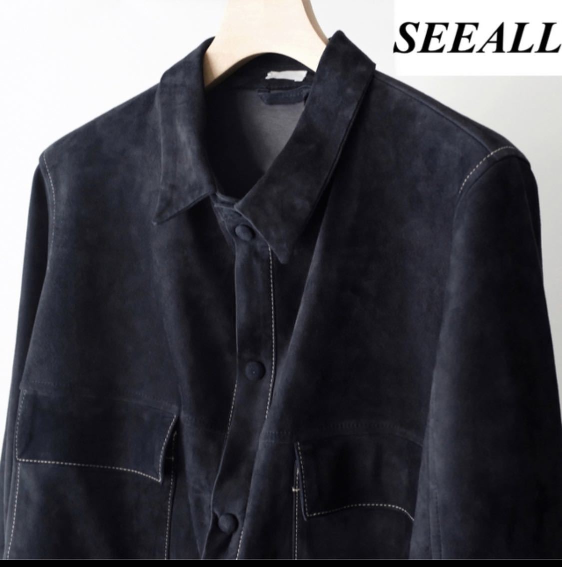 クーポン配布中】SEEALL スウェードシャツ 46 上代10万/STUDIO
