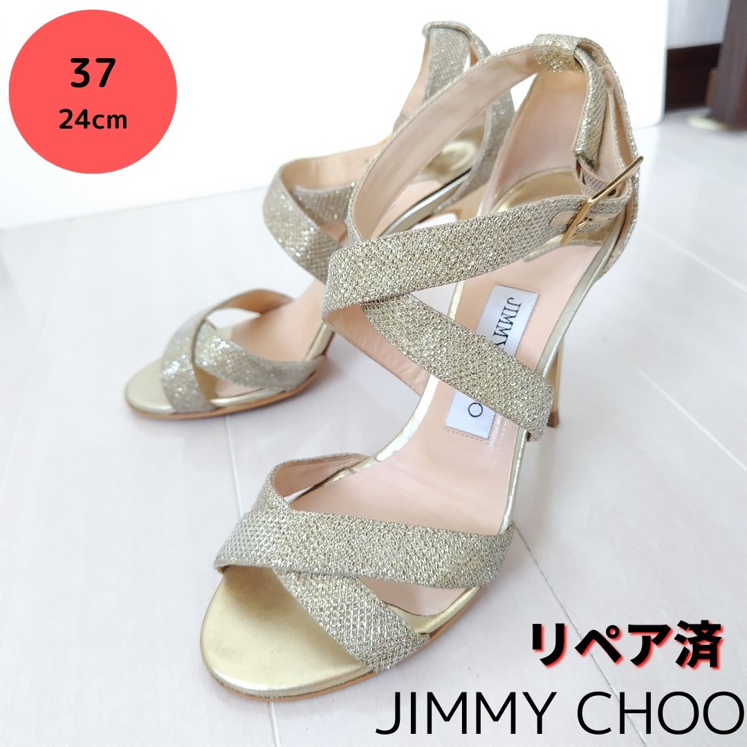 ヤフオク! - JIMMY CHOO【ジミーチュウ】キラキラ☆サンダル 2...