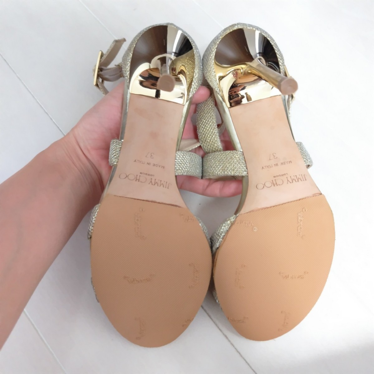 ヤフオク! - JIMMY CHOO【ジミーチュウ】キラキラ☆サンダル 2...