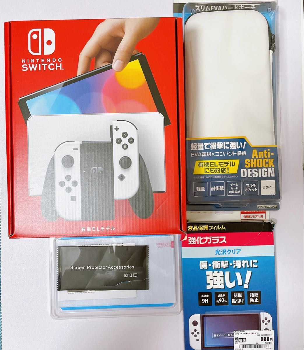 美品】Switch本体有機EL JCホワイト ソフト付-