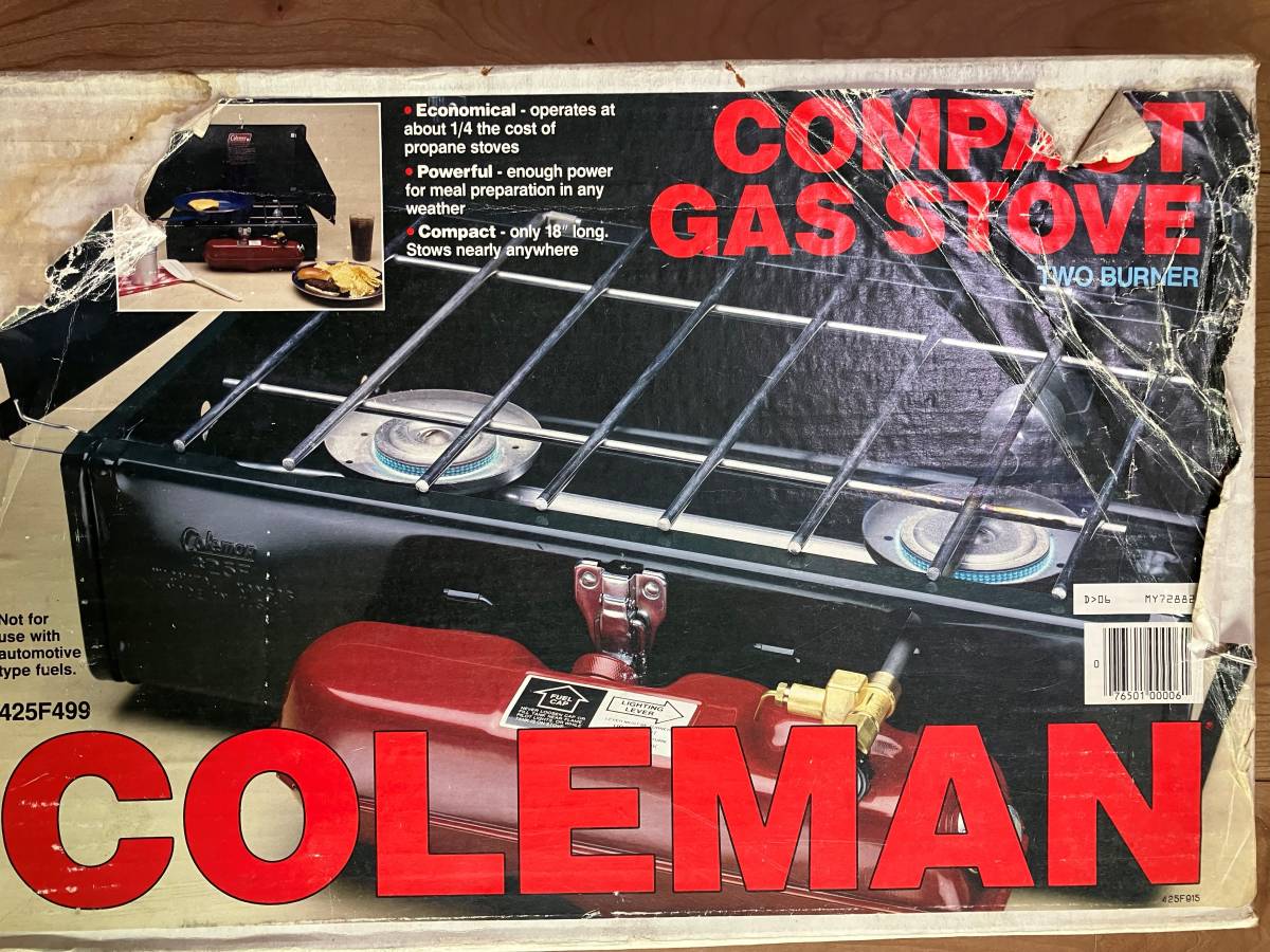 ☆Coleman コールマン アウトドア ツーバーナー 425F ガスコンロ 2口コンロ 調理器具 ビンテージ MADE IN USA レトロ 