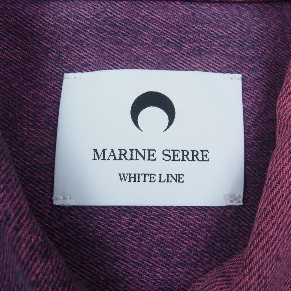 マリーンセル MARINE SERRE 22ss パッチワーク デニム シャツ ピンク系