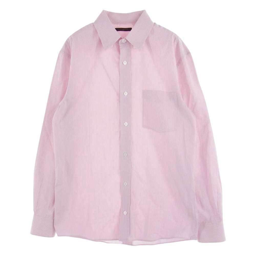 LOUIS VUITTON Louis * Vuitton monogram stripe shirt long sleeve pink series XS[ used ]