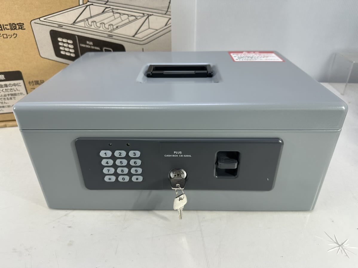 PLUS plus safe electron lock hand . safe A4 gray CB-020HL 13-101 unused goods 