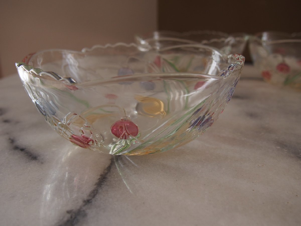  glass small bowl 5 customer *Seito Roman Color hand .. series * glass bowl * desert bowl * salad bowl * tableware 