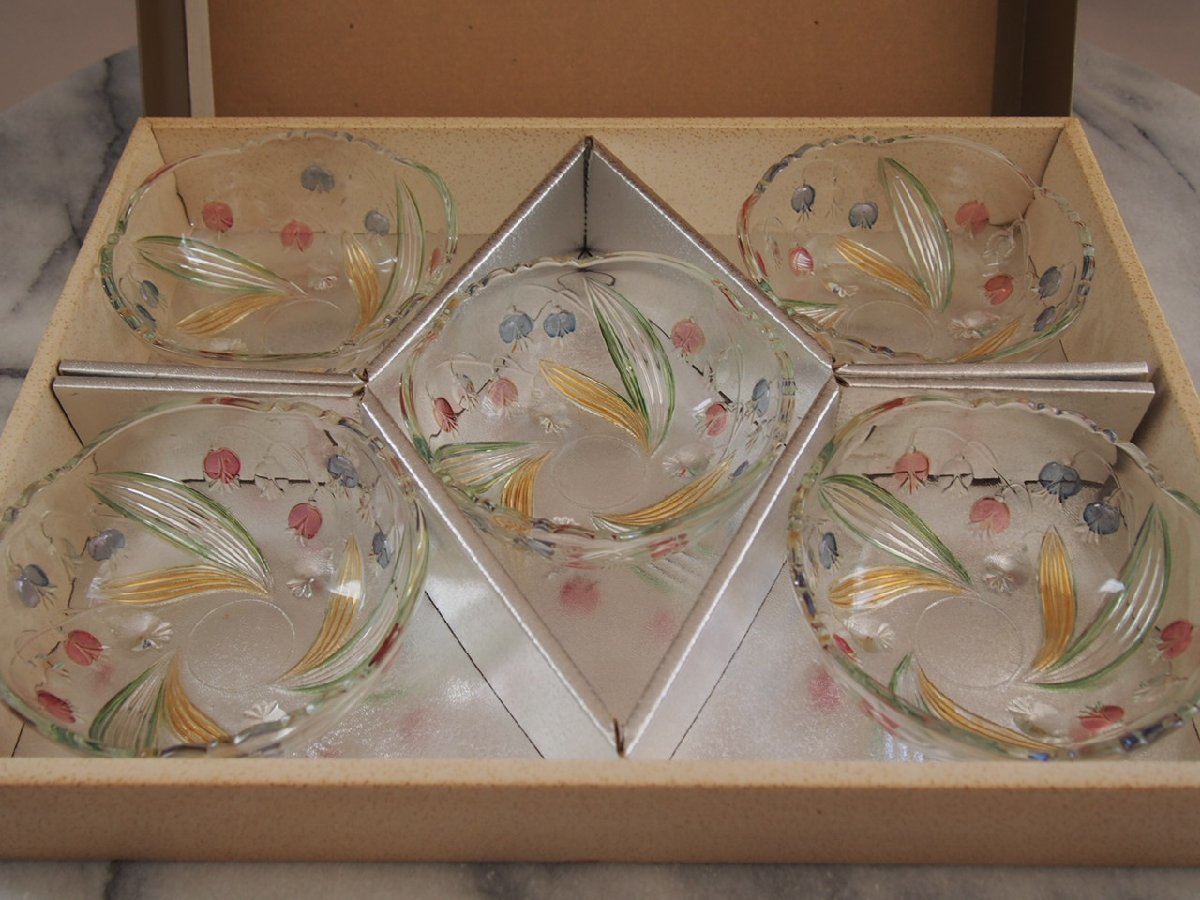  glass small bowl 5 customer *Seito Roman Color hand .. series * glass bowl * desert bowl * salad bowl * tableware 