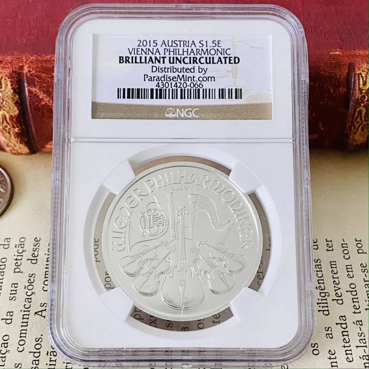 ☆NGC☆2015 Brilliant Umcirculated オーストリア 銀貨 1.5E ウィーン