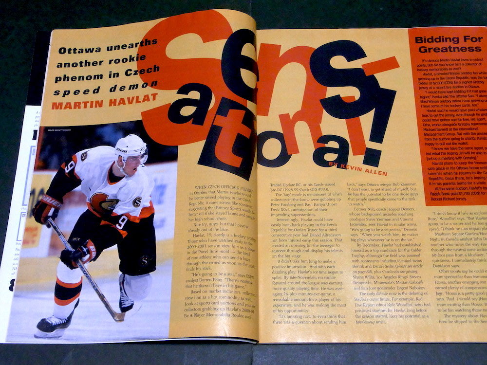 NHL Beckett Hockey Collector #123 2001年 1月号 Henrik Sedin Daniel Sedin ヴィンテージ カード アイスホッケー_画像3