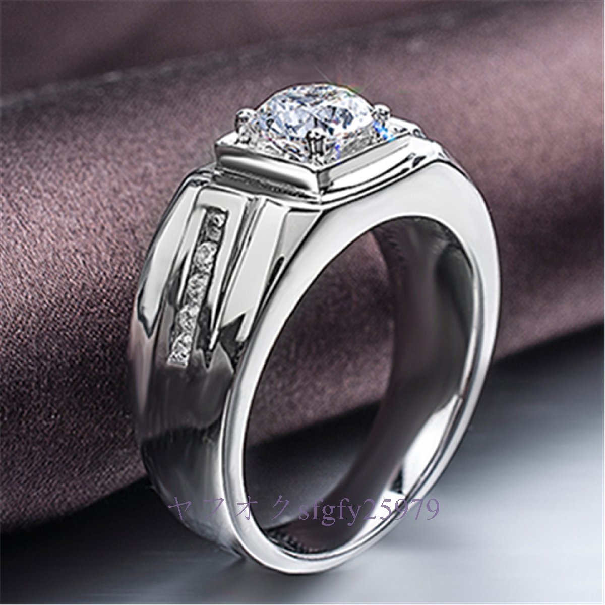 A371J☆新品人気ダイヤモンド プラチナ 指輪 メンズ リング ダイヤの指輪 大粒 贅沢感 婚約 プレゼント ギフト 開口 サイズ調_画像6
