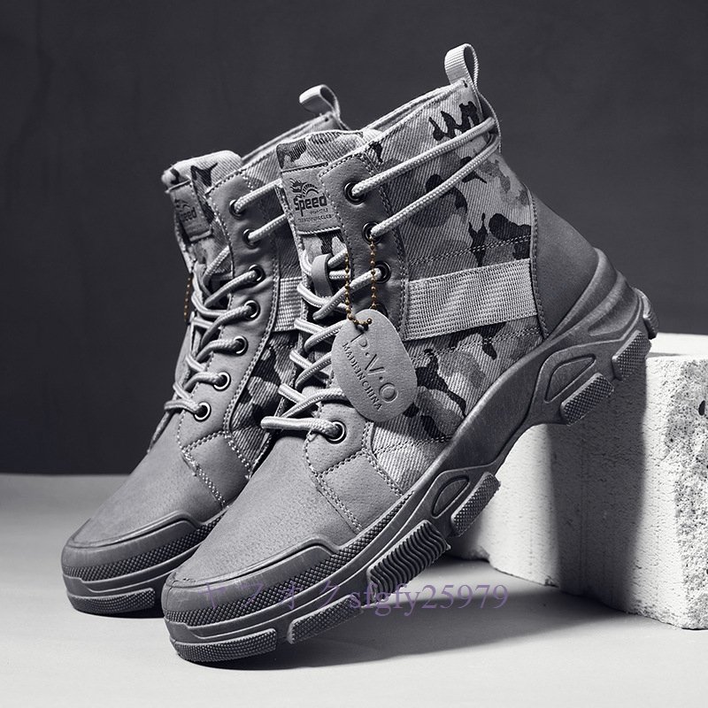 A037F new goods popular * men's casual boots sneakers . slide outdoor high hat Schott height mountain climbing shoes C