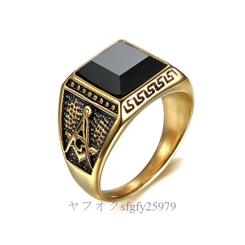 A799I☆新品人気 メンズ レディース 指輪 チタン鋼 AG レトロ 個性 黒宝石 A_画像2