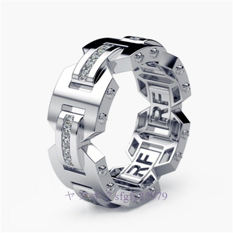 A316J☆新品人気指輪 輪の形 ダイヤモンド アクセサリー リング 透かし彫り オシャレ 色とサイズ選択可A_画像7